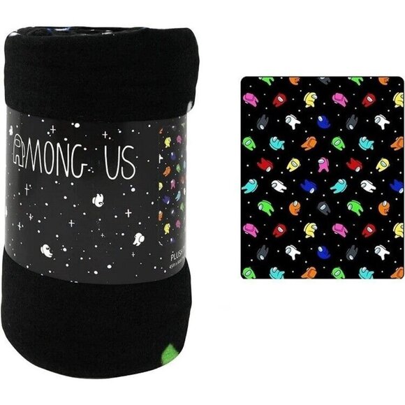 New Among Us Soft Fleece Throw Gift Blanket Crewmates App Game Toikido Stampers - Picture 2 of 2